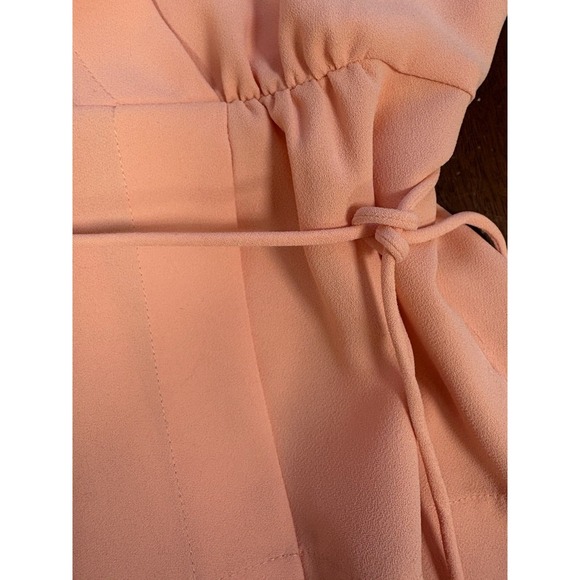 J. Crew Peach Faux Wrap Blouse w/Tie Size 12P Spring Office Careerwear Business - Picture 10 of 10